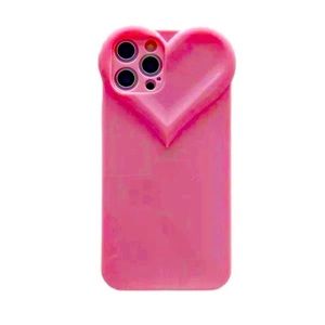Pink jelly heart shaped phone case for iPhone 13 Pro Max